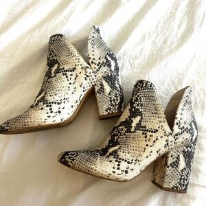 Steve Madden Studded Snake Print booties